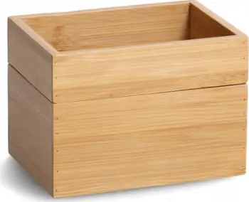 Organizues kozmetike Zeller Bamboo, 2 nivele, prej druri bambu, natyral