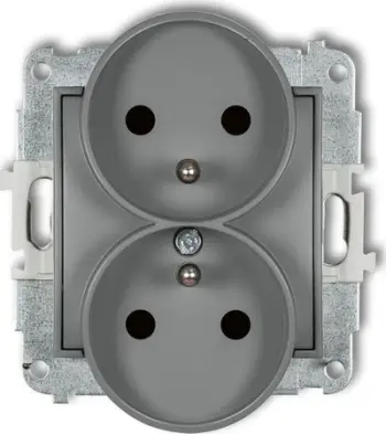 Prizë e dyfishtë Karlik MINI, IP 20, 230 V, e hirtë