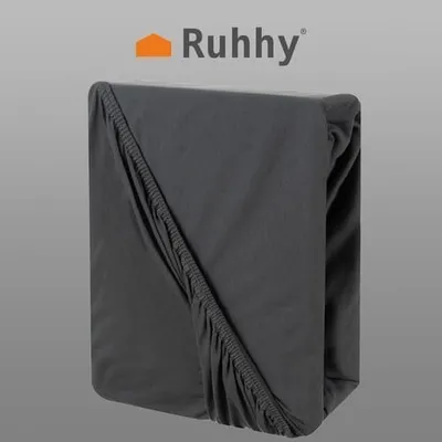 Çarçaf fitted Ruhhy 24926, 180x200 cm, pambuk jersey, gri - 3