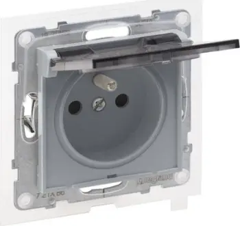 Prizë elektrike Legrand SUNO 721386, 16A, IP44, gri alumini