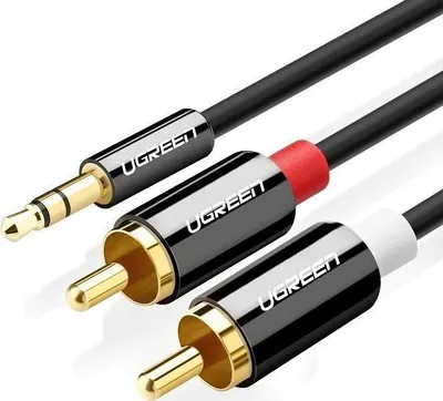 Kabllo audio Ugreen 10591B, Jack 3.5mm në 2x RCA, 5m, e zezë - 1