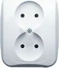 Prizë e dyfishtë Unimet Atut P/TB/U, 250V, 16AX, IP20, e bardhë