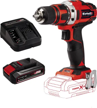 Vidërrues pa kabllo Einhell TE-CD 18/40, 18V, bateri 2.5Ah, i kuq - 3