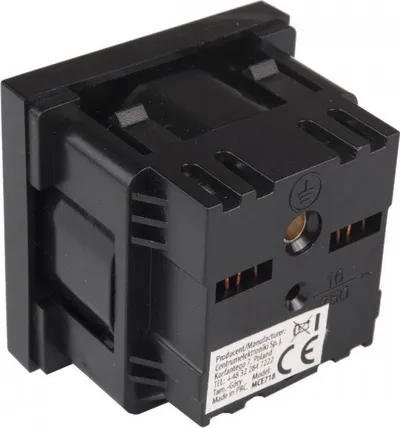 Prizë elektrike Maclean Type E MCE718B, 250V 16A, për korniza xhami, e zezë - 3