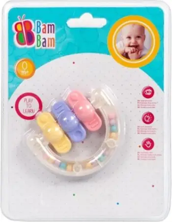 Lodër zveçkë për bebe BamBam Elephant BB0103, plastikë, shumëngjyrëshe