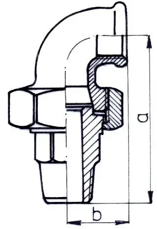 Bashkues këndor galvanizuar ODLEWNIA 11OR-15-OCYNK, DN15 1/2", me gumë