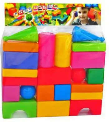 Lodra blloqe ndërtimi Czako Blocks, 22 elemente, në qese, shumëngjyrëshe