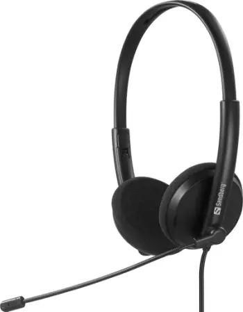 Kufje zyre Sandberg USB-C Office Headset, me mikrofon, kontroll volum, të zeza