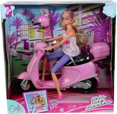 Lodra kukull Simba Steffi Doll on Scooter, me skuter, me aksesorë - 1