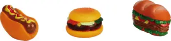 Lodra për qen Beeztees Sandwich Hamburger Hot Dog, set 12 copë, shumëngjyrëshe