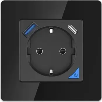 Prizë inteligjente Extralink Smart Life Pro, 230V, USB A, me kornizë të zezë