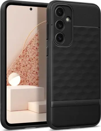 Mbrojtëse telefoni Caseology Parallax për Samsung Galaxy S23 FE, TPU, matte, e zezë