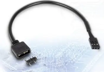 Kabllo e brendshme energjie Inter-Tech 88885550, adapter 3-pin 5V RGB në VDG, 0.2m, e zezë