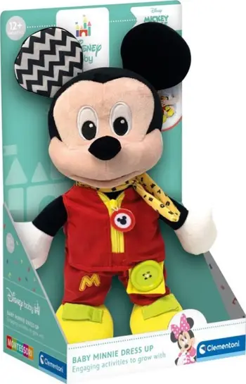 Lodër pelushi Clementoni Disney Baby Mickey Dress Me Up, aktivitet Montessori, shumëngjyrëshe
