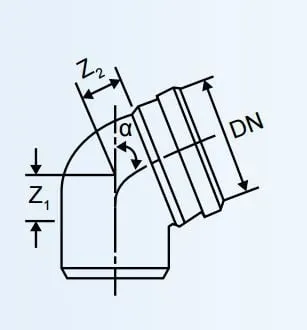 Kënd tubi Magnaplast Skolan dB, 67°, 110mm, gri - 1
