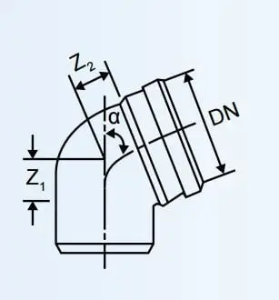 Kënd tubi Magnaplast Skolan dB, 67°, 110mm, gri