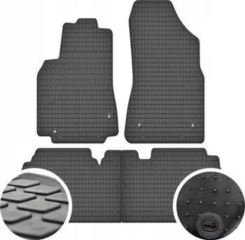 Tapeta gome për makinë Citroen Berlingo, set 4 copë, me stoppers, të zeza