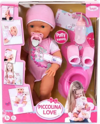 Kukull bebe Bayer Piccolina Love, 46 cm, funksionale, shumëngjyrëshe
