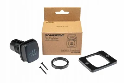 Prizë karikimi detare Scanstrut Flip Pro Plus, USB A dhe USB C, 12V 24V, e zezë - 4