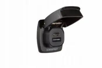 Prizë karikimi detare Scanstrut Flip Pro Plus, USB A dhe USB C, 12V 24V, e zezë