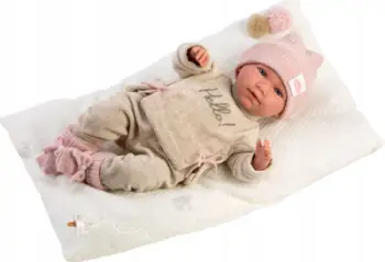 Kukull bebe Llorens Born 74020, trup tekstili, me tinguj, 42 cm