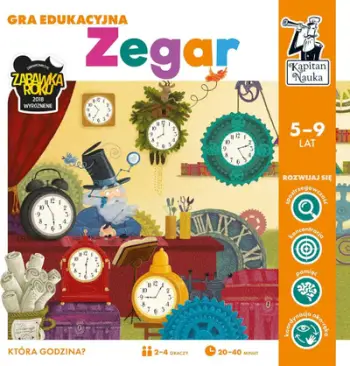 Loja edukative Captain Science Clock, mësimi i orës, për fëmijë, shumëngjyrëshe