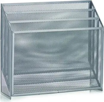 Organizues revista Zeller Message Stand, metal mesh, 32x9x29.5 cm, gri