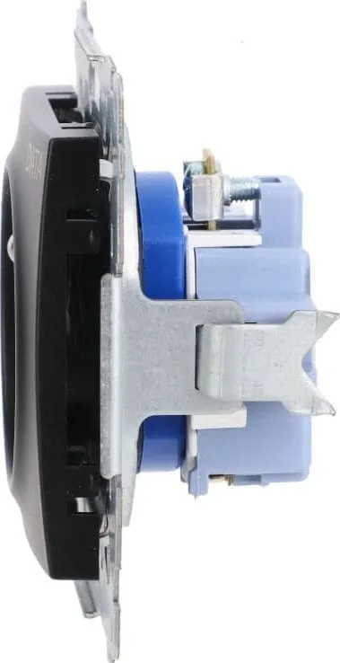 Prizë me çelës Kontakt Simon 54 DATA DGD1.01/49, 16A 250V, montim i fshehtë, e zezë mat - 2