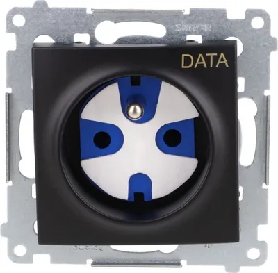 Prizë me çelës Kontakt Simon 54 DATA DGD1.01/49, 16A 250V, montim i fshehtë, e zezë mat - 3
