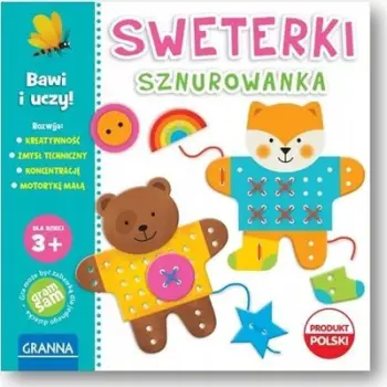 Loja edukative Lacing Granna Little Sweaters, me fije ngjyrash, zhvillim motorik