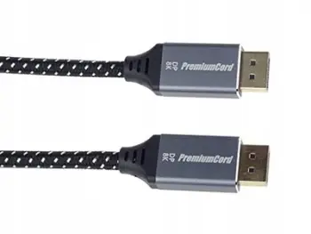 Kabllo DisplayPort PremiumCord 1.4, 0.5m, 8K, lidhës metalikë të pozgëzuar me ar