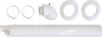 Set dalje horizontale për mur Vaillant 60/100, 725mm, plastikë e bardhë - 1