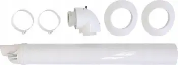 Set dalje horizontale për mur Vaillant 60/100, 725mm, plastikë e bardhë