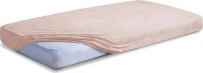 Çarçaf me lastik Matex Premium Terry, 180x200 cm, bezhë e çelët - 1