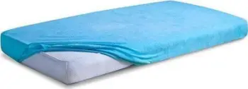 Çarçaf me lastik Premium Terry, 160x200 cm, pelush i trashë, ngjyrë turkeze