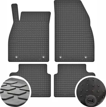 Tapete gome për dysheme Opel Insignia, set 4 pjesë, përpara dhe mbrapa, të zeza
