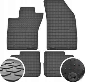 Tapete gome për makinë Fiat Tipo II, set 4 copë, me stopper, të zeza