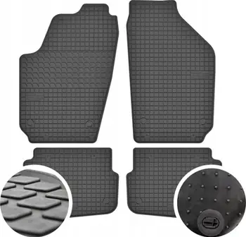 Tapete gome për makinë Petex VW Polo IV, set 4 copë, me stopper, të zinj