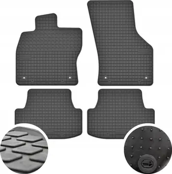 Tapete gome për makinë Volkswagen Golf 7, set 4 copë, të zeza