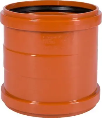Bashkues tubash Ostendorf KG Double Socket DN 200, për kanalizim, portokalli