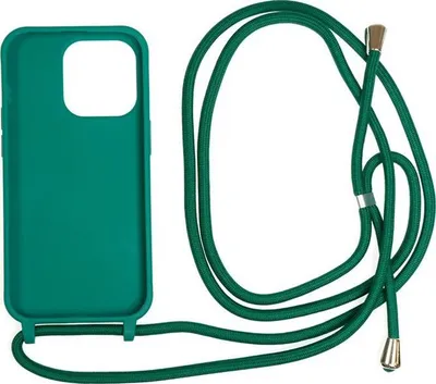 Mbrojtëse telefoni Mobile Origin Lanyard Case për iPhone 14 Pro, TPU, me rrip varës, e gjelbër e errët - 1