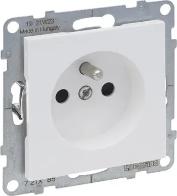 Prizë murale Legrand SUNO 721185, 2P+E 16A 250V, terminale me vida, e bardhë