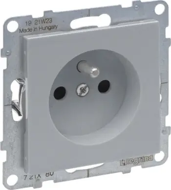 Prizë muri Legrand SUNO 721380, 2P+E 16A 250V, me shutter, alumin