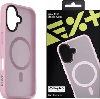 Mbrojtëse telefoni NEXT ONE Mist Shield MagSafe, për iPhone 16, polikarbonat dhe TPU, rozë