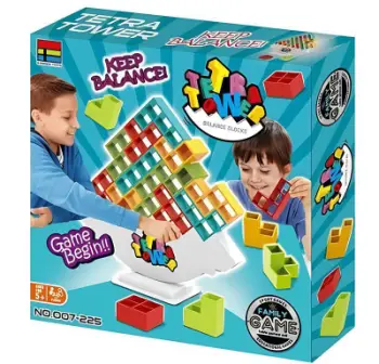 Lojë balancimi me blloqe “Tetra Tower”. UNIMIKS