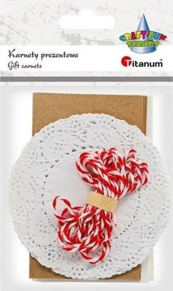 Set dekorativ dhuratash Titanum Decorative Gift Set, 6 kartolina, 6 zarfe, e bardhë kuqe