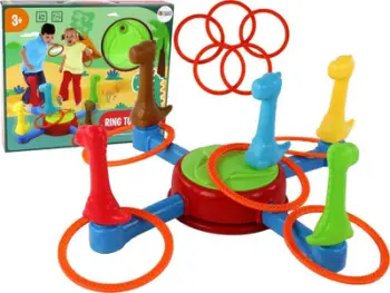 Lojë aftësie Leantoys Dexterity Game Dinosaurs Rings 360°, dinosaurë, shumëngjyrëshe