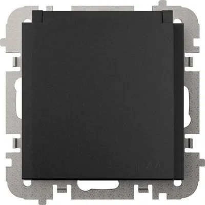 Prizë muri Santra 2P+E 4136-19, 16A 250V, pa kornizë, e zezë - 3