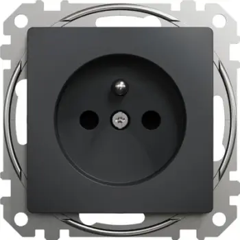 Prizë muri Schneider Electric Sedna Design Elements GN.1-KR.Z/U, 2P+PE, 16A, anthracite