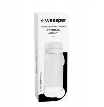 Shishe sportive filtrimi uji Wessper B2 Tritan Actitex, 500 ml, e bardhë